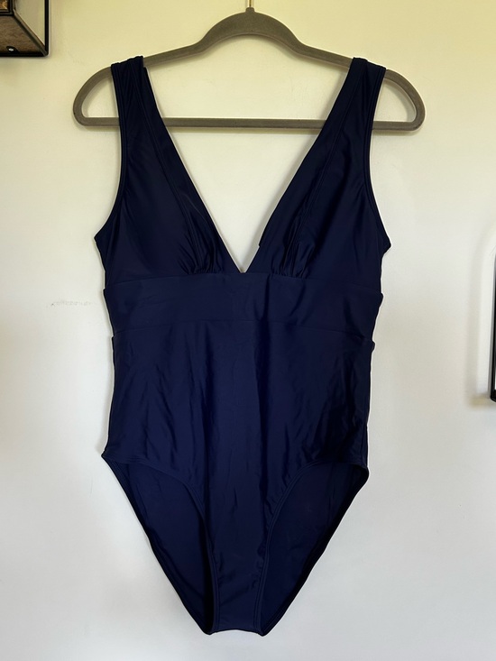 Quince Other - NWT Quince Deep Navy Italian Plunge One-Piece Swimsuit Size XL